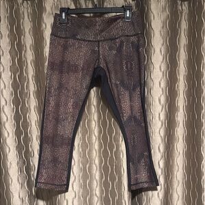 Lululemon Brown Patterned Capri Leggings 8